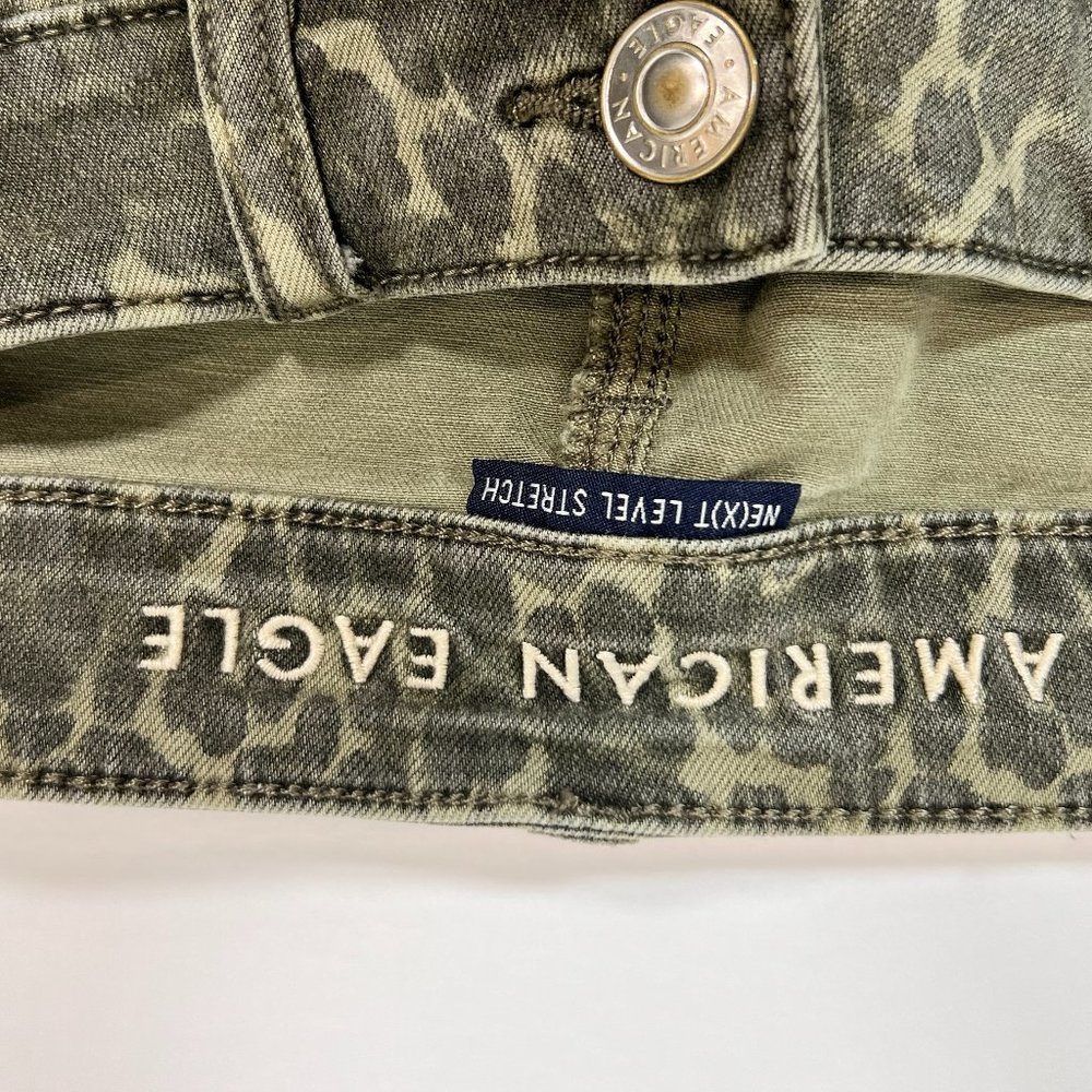 American Eagle Next Level Stretch Camouflage Animal Print Denim Mini Ski… - Picture 9 of 11